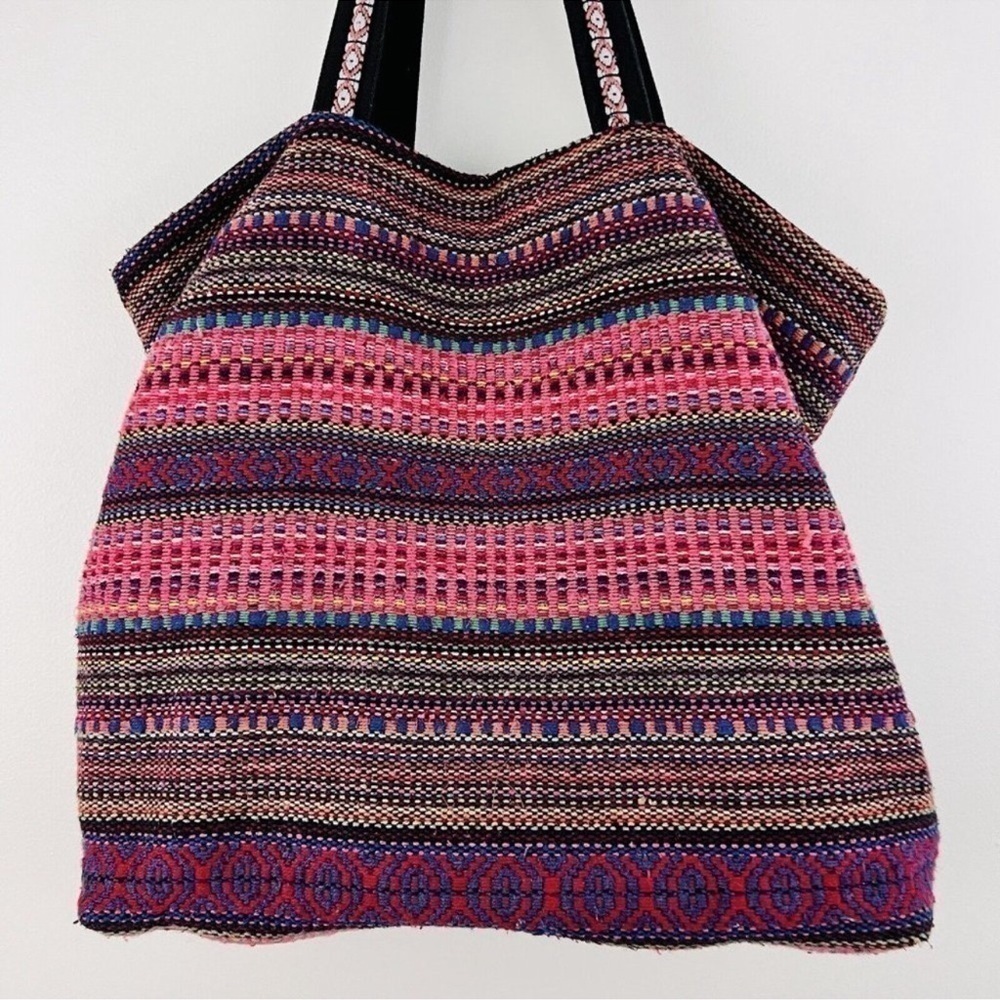 Gorgeous Black & Pink Colorful Canvas Fringe Boho
Earthy Hippie Tote Bag - Picture 9 of 9